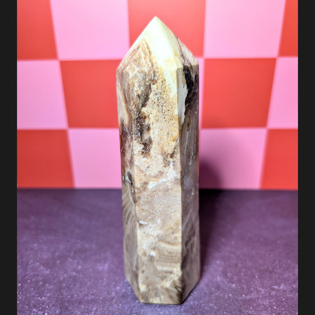 Large Chocolate Calcite Tower | Grounding Crystal Point • Emotional Balance • Stability Stone