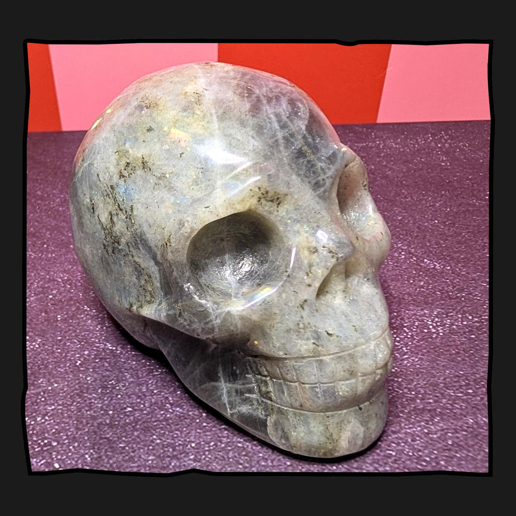 Labradorite Skull | Mystical Protection Crystal • Intuition • Transformation | One of a Kind Carving