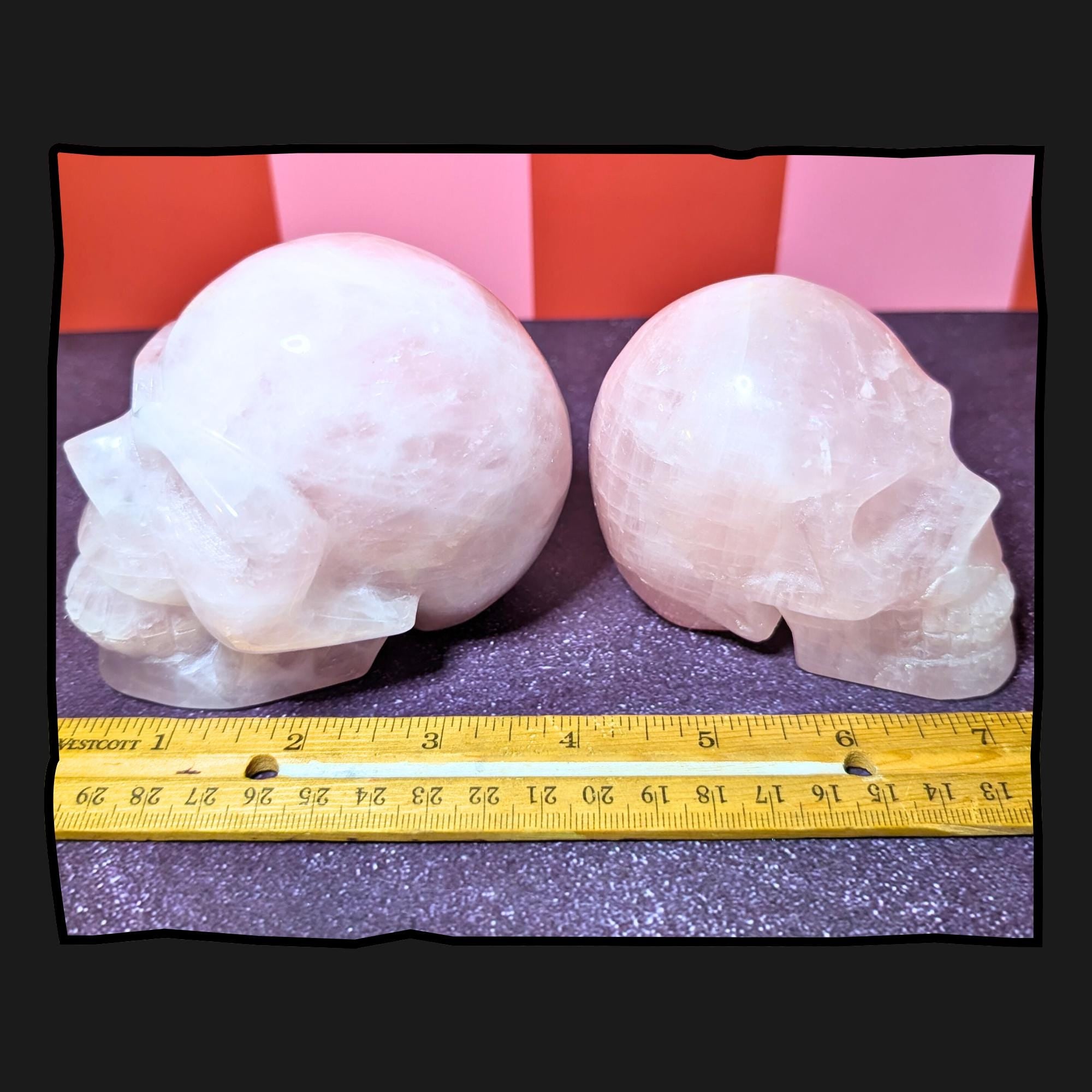 Rose Quartz Skull | Self Love & Emotional Healing Crystal • Heart Chakra • Choose Your Piece