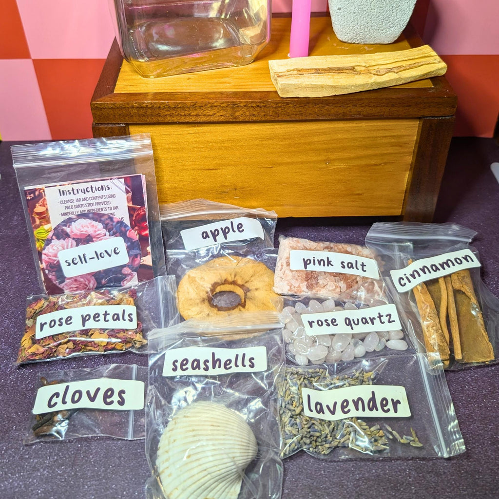 Self Love Spell Jar Kit | Emotional Healing & Self Worth Ritual | Pink Candle Love Spell | Witchcraft Supplies | Beginner Friendly