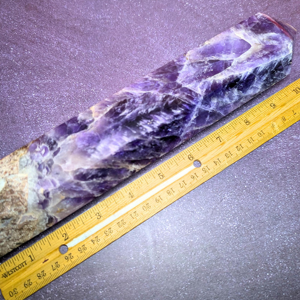 Large Amethyst Tower | Polished Point Crystal • Protection • Calm Energy | Statement Healing Stone