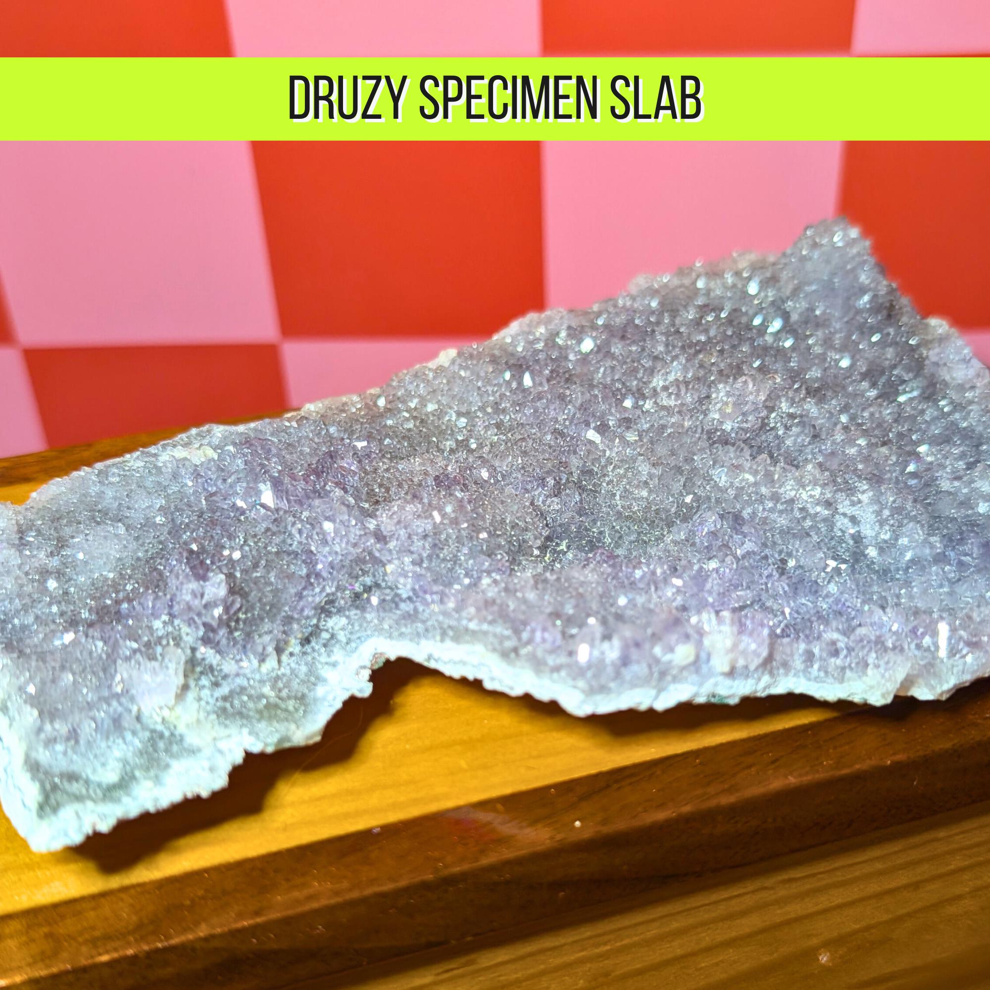 Druzy Amethyst Specimen Slab | Natural Crystal Display • Calm • Protection | One of a Kind