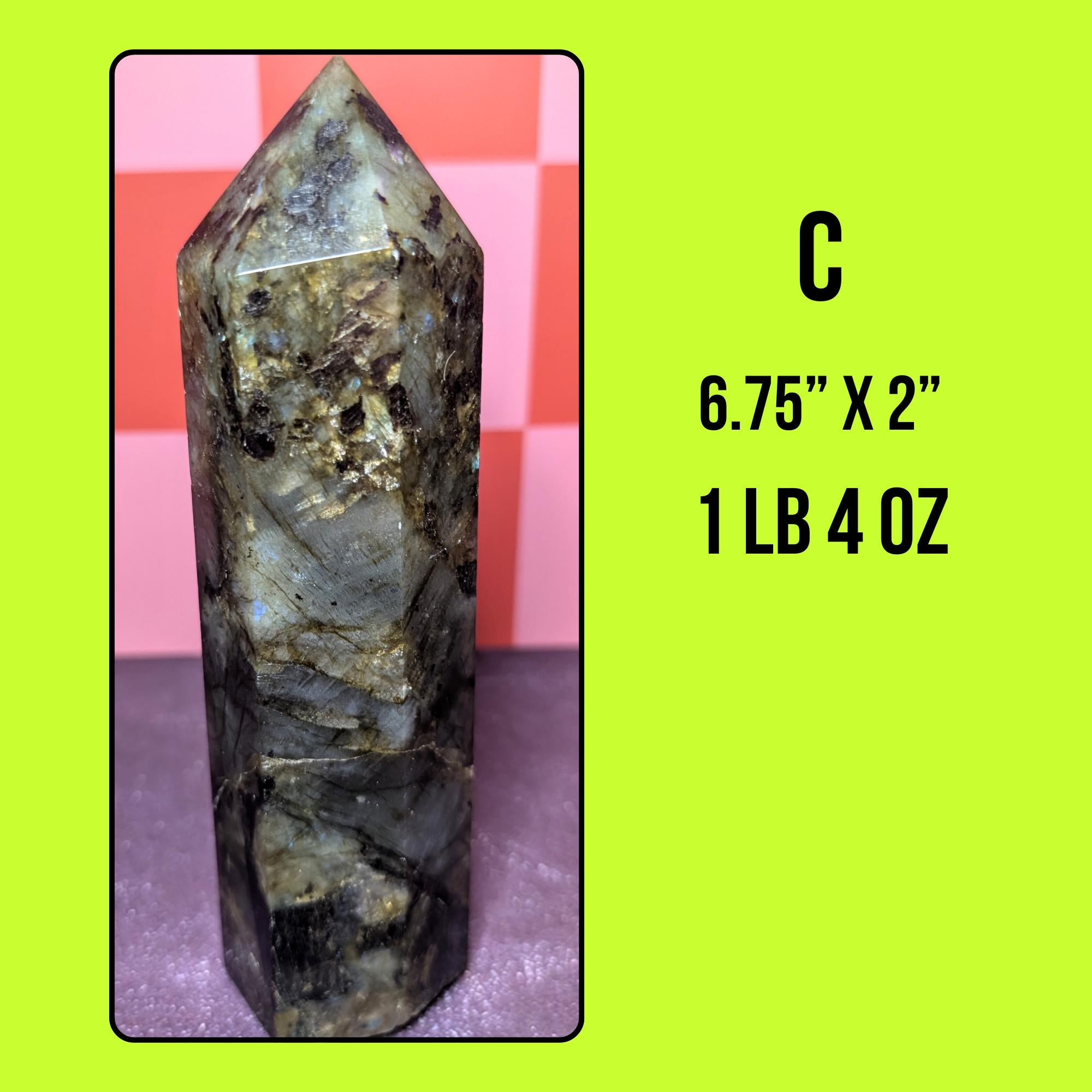 Large Labradorite Tower | Polished Crystal Point • Protection • Intuition | Choose Your Piece