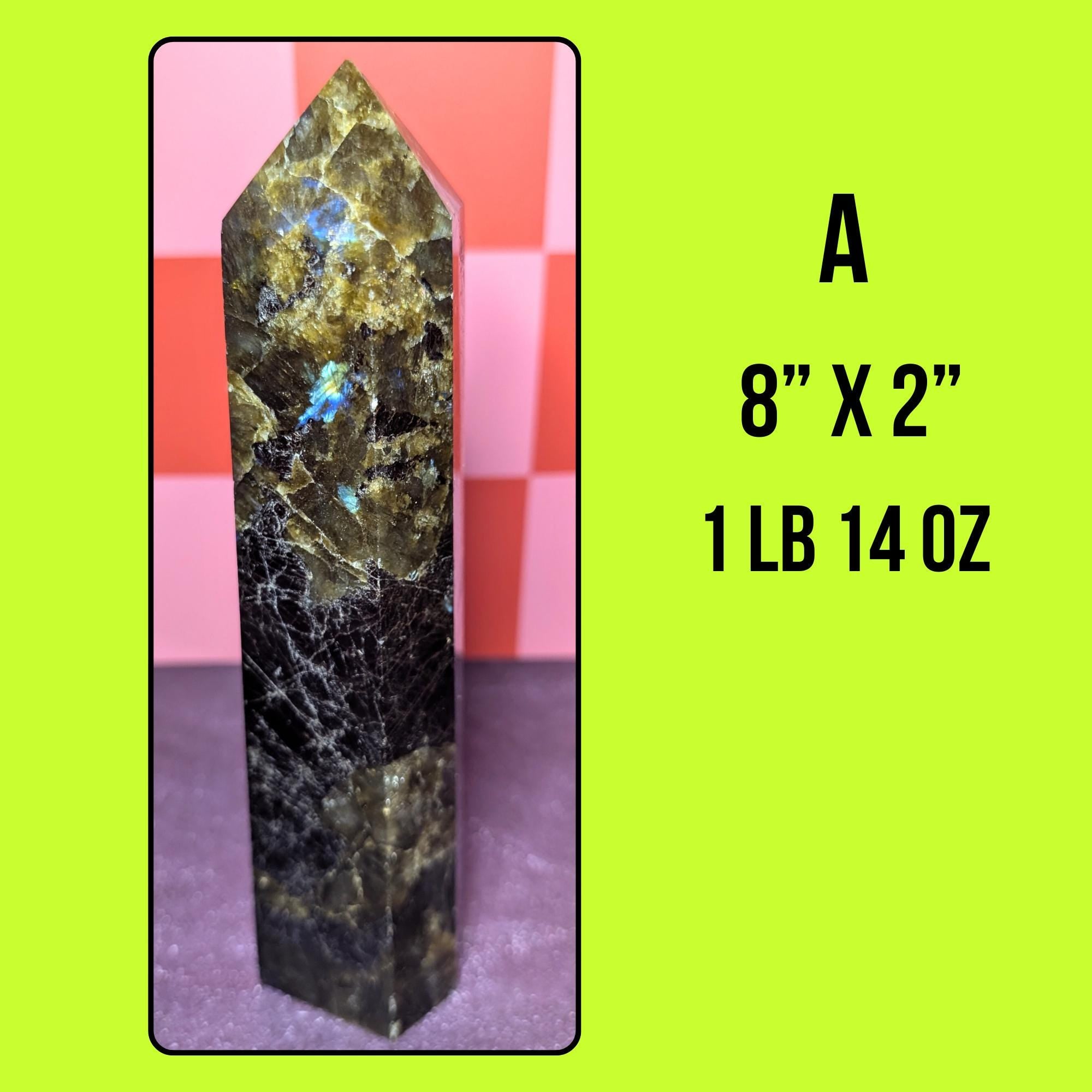 Large Labradorite Tower | Polished Crystal Point • Protection • Intuition | Choose Your Piece