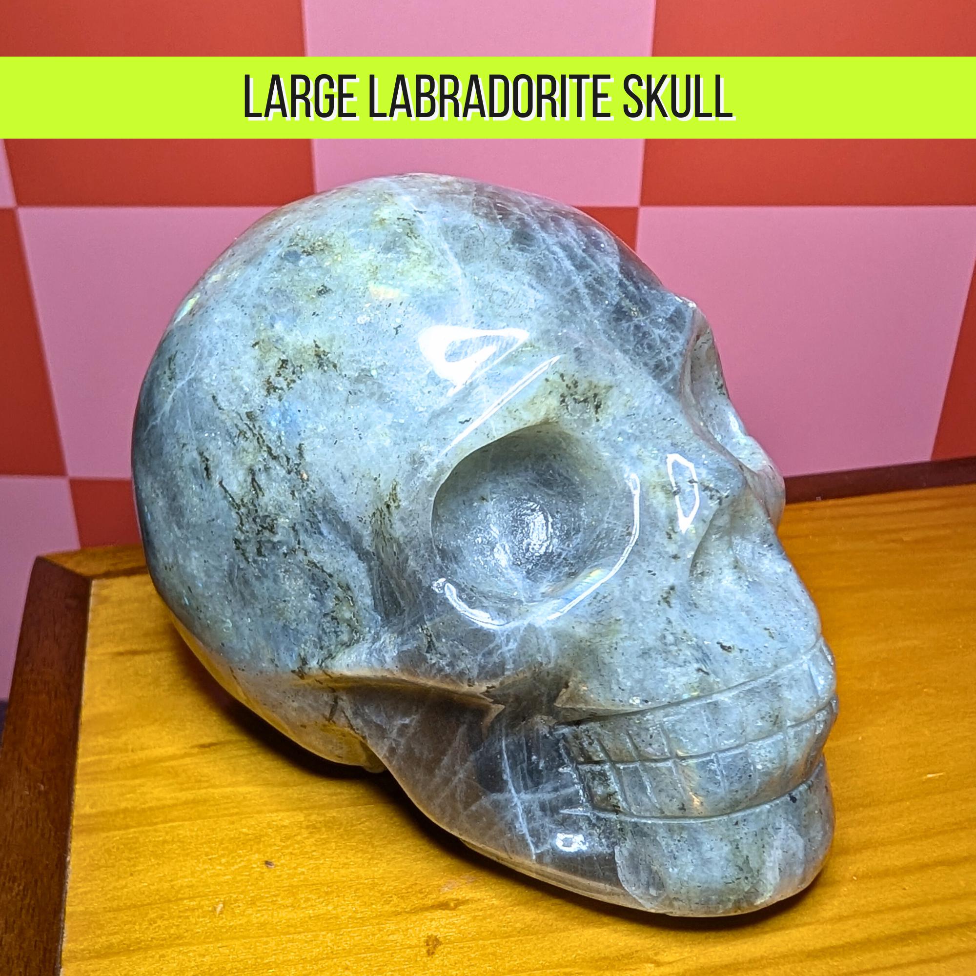 Labradorite Skull | Mystical Protection Crystal • Intuition • Transformation | One of a Kind Carving