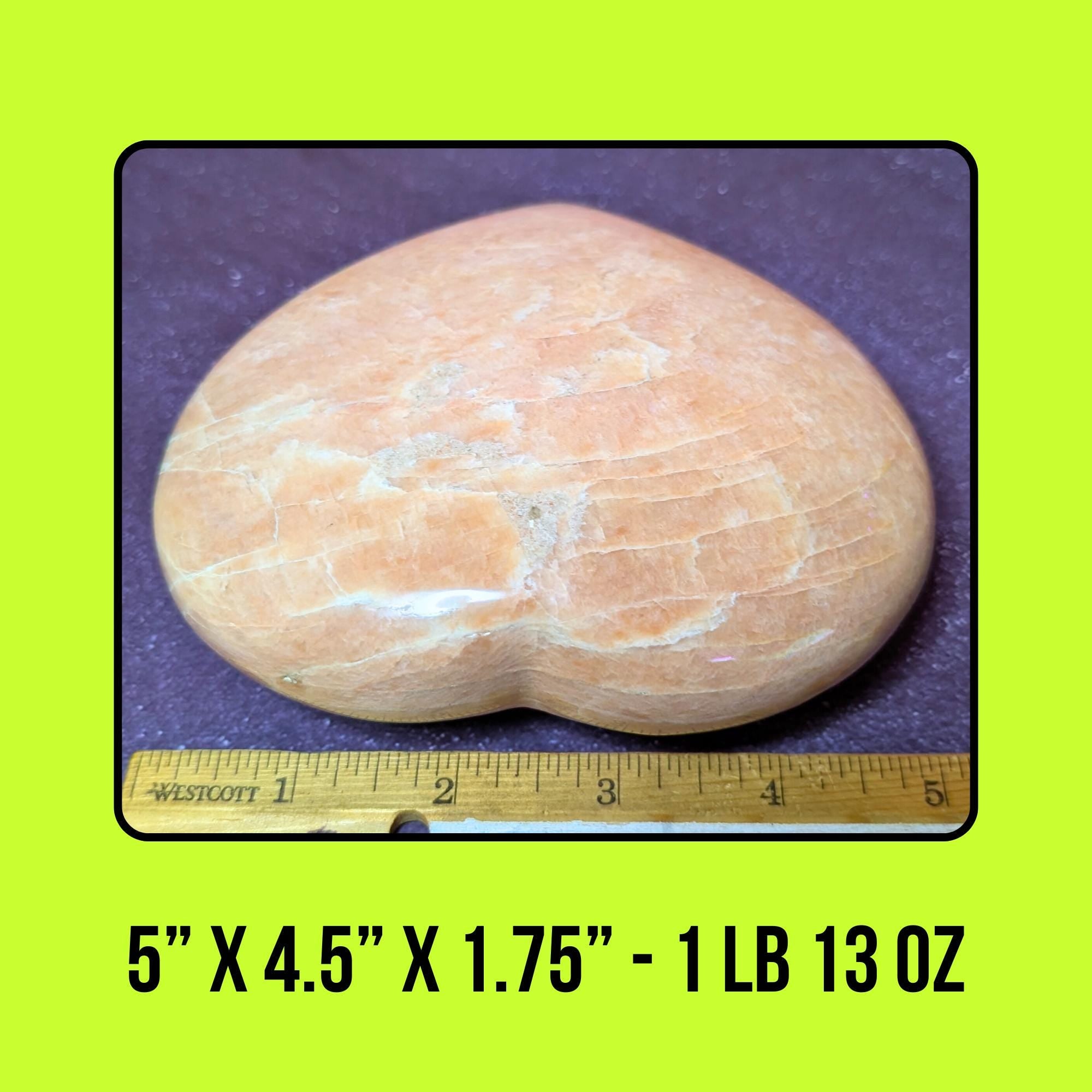 Large Peach Moonstone Heart | Emotional Healing Crystal • Divine Feminine • Love & Calm Energy