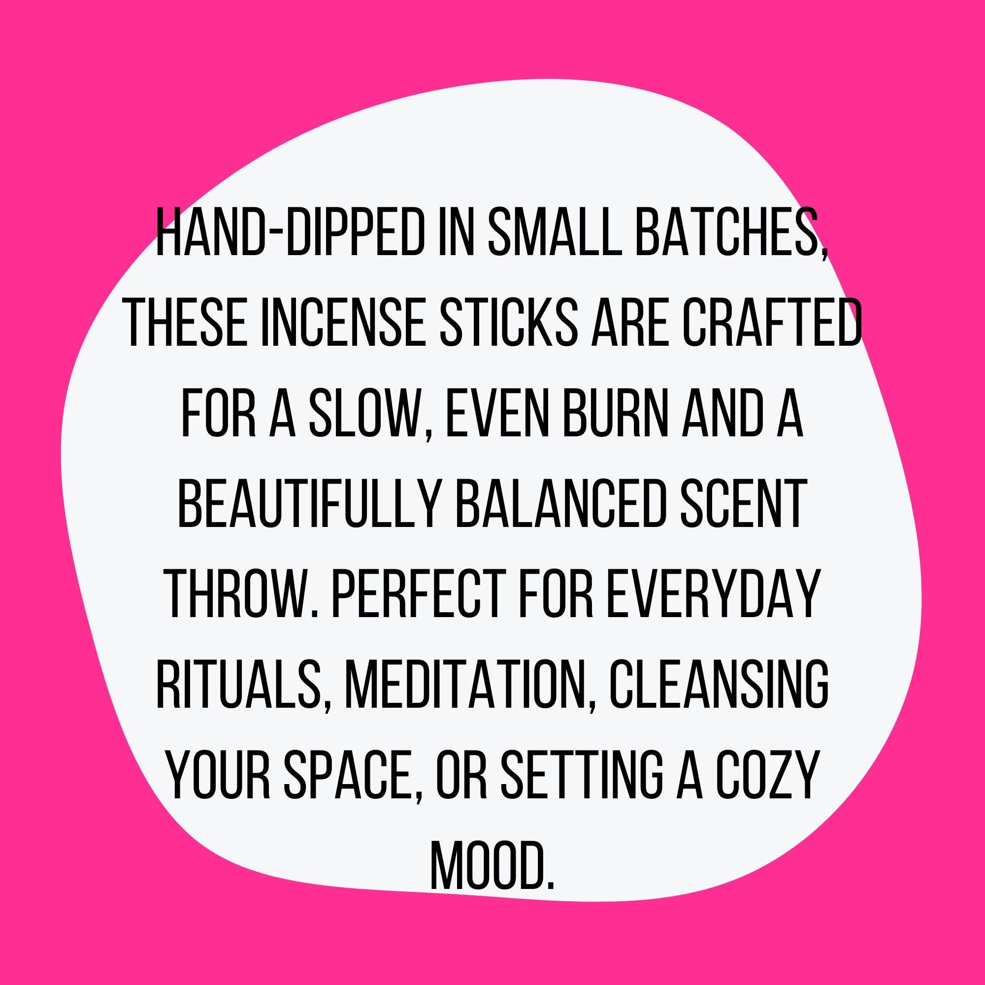 Hand-Dipped 11" Incense Sticks | Small Batch Incense | 15 or 30 Sticks | Ritual, Meditation & Home Fragrance Aromatherapy