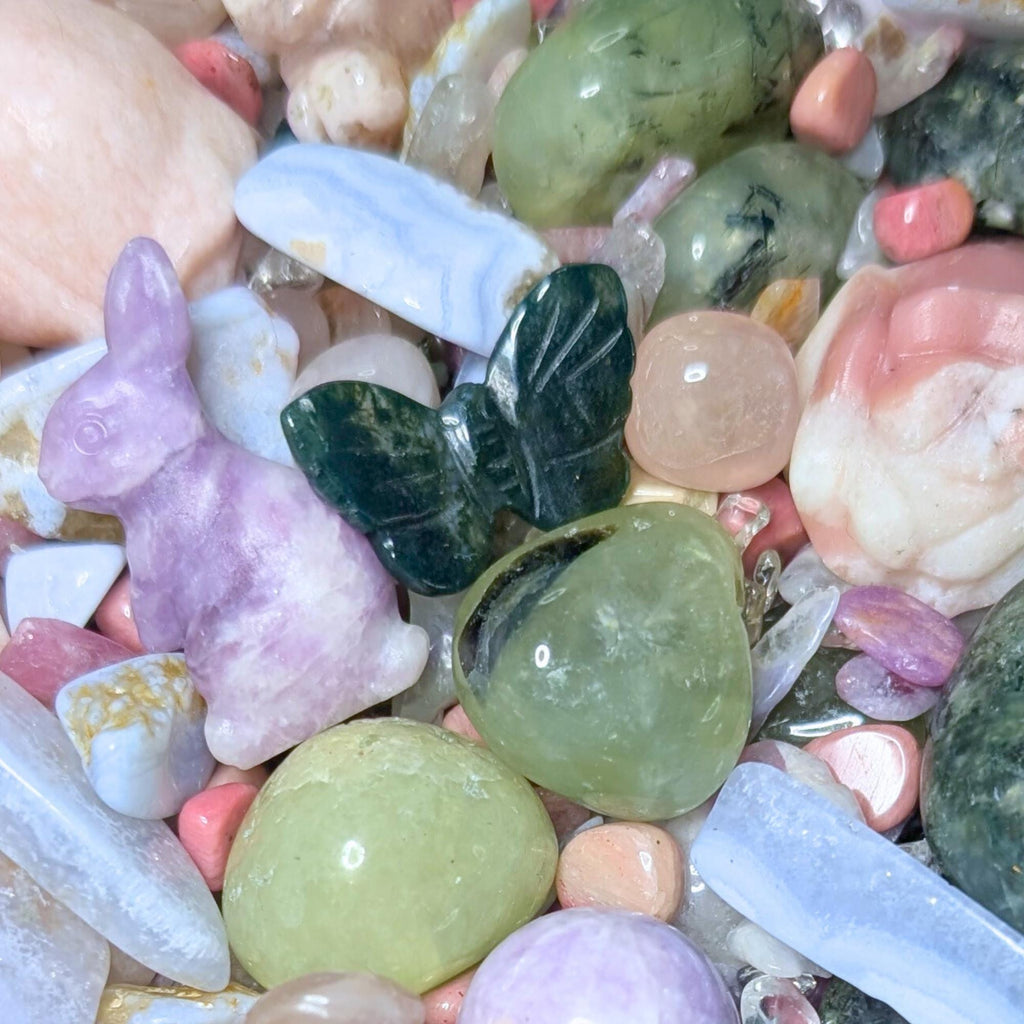Ostara Stardust Crystal Confetti | Spring Crystal Mix | Floral & Bunny Crystal Scoop | Witchy Altar Decor | Ostara Ritual Supplies