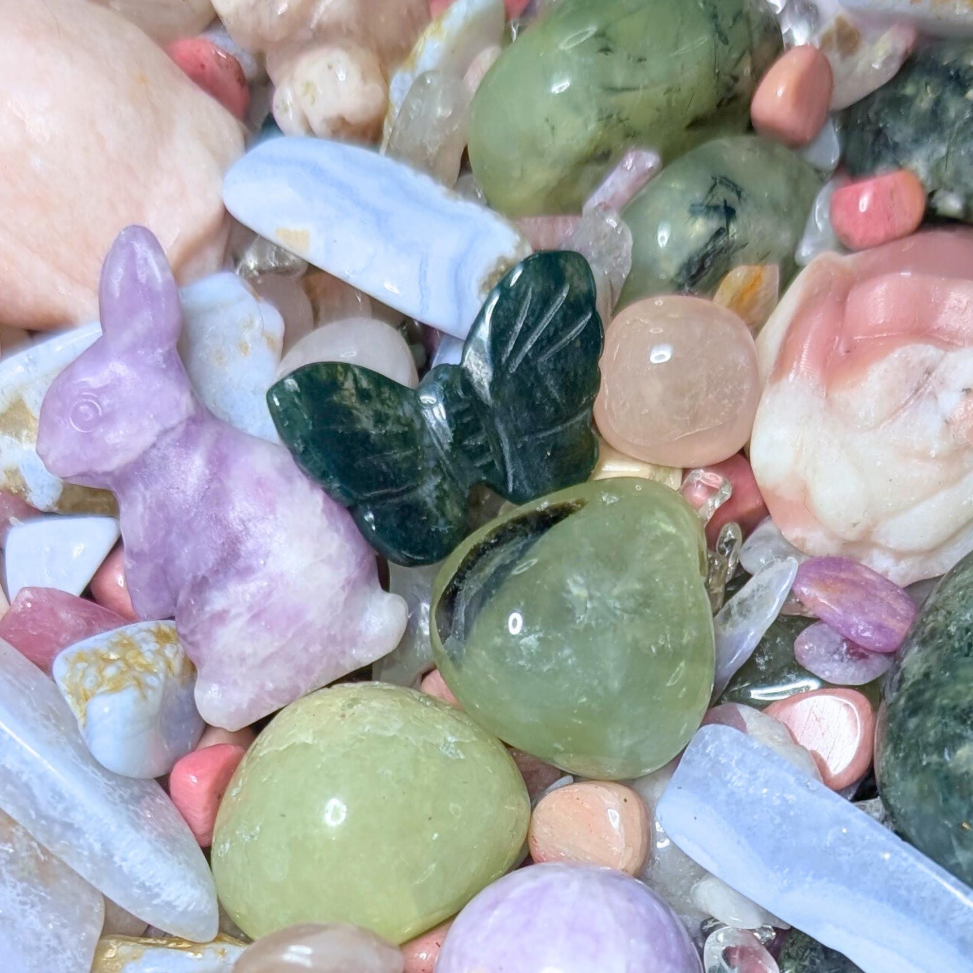 Ostara Stardust Crystal Confetti | Spring Crystal Mix | Floral & Bunny Crystal Scoop | Witchy Altar Decor | Ostara Ritual Supplies