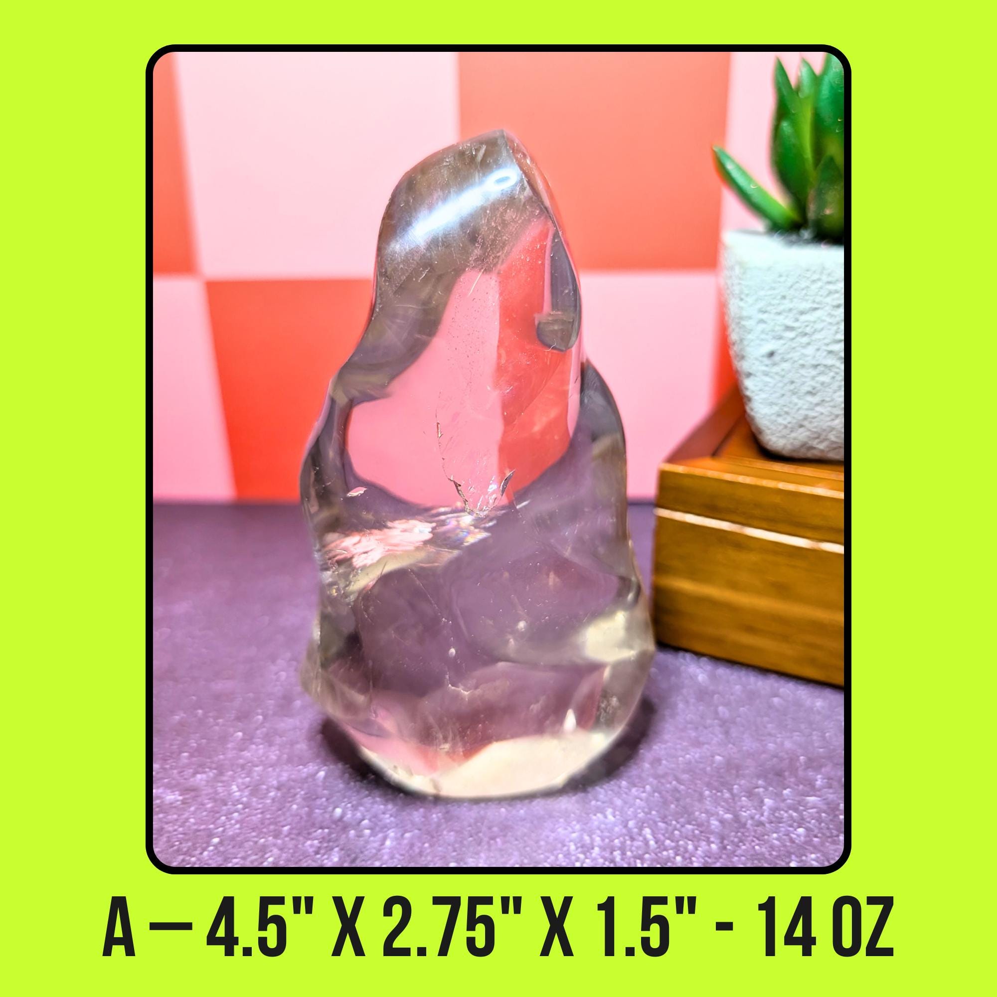 Large Clear Quartz Flame Carving | High Energy Amplifier Crystal | Healing, Clarity & Manifestation Stone | Statement Quartz Decor