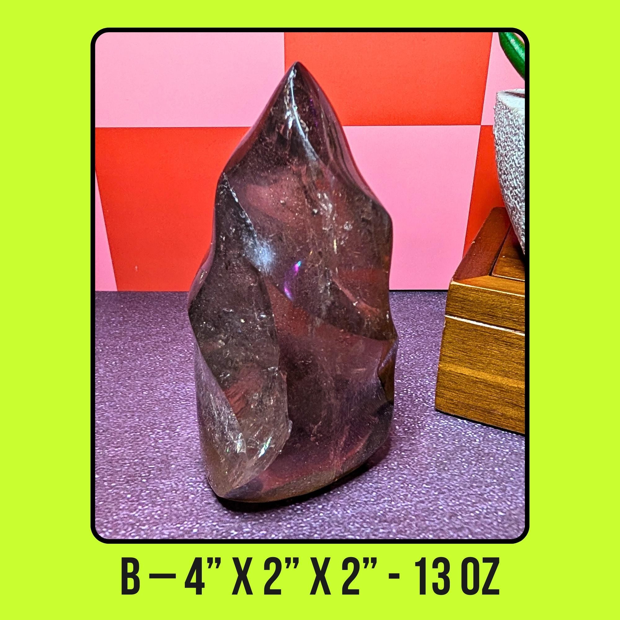 Smoky Quartz Flame Carving | Natural Grounding Crystal | Protection & Energy Cleansing Stone | Large Statement Crystal Decor | Pick Piece