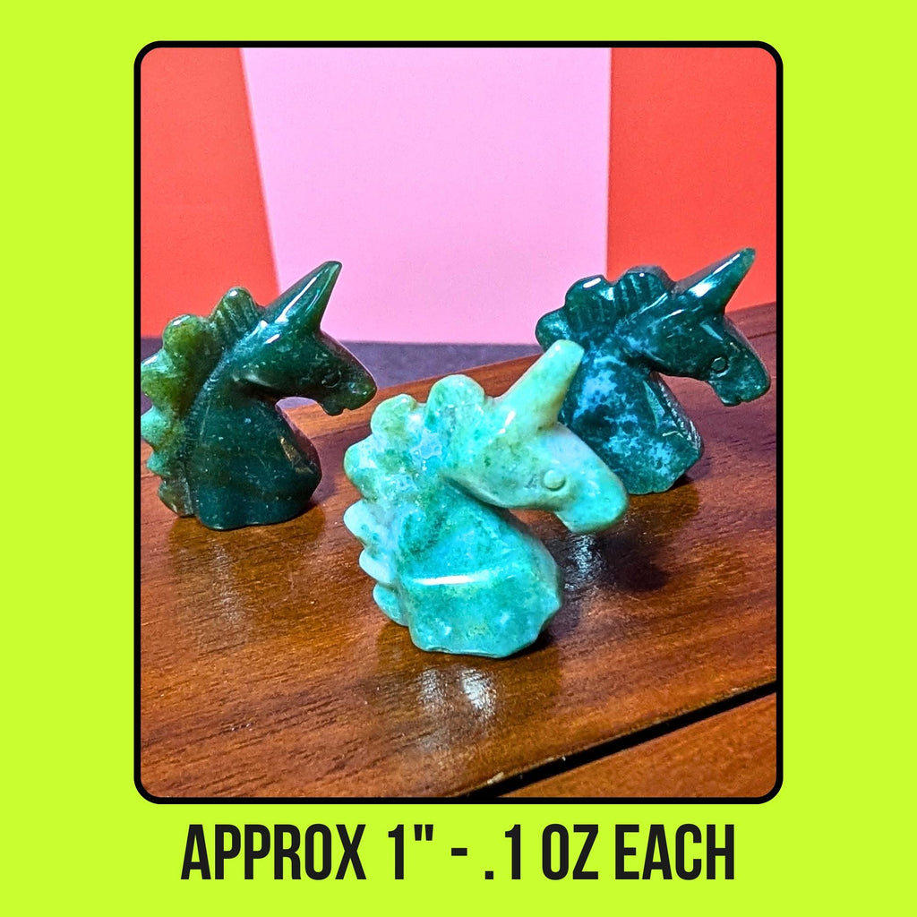 Moss Agate Mini Unicorn Carving | Growth & Abundance Crystal | Nature Energy Stone | Mini Crystal Unicorn | Intuitively Chosen