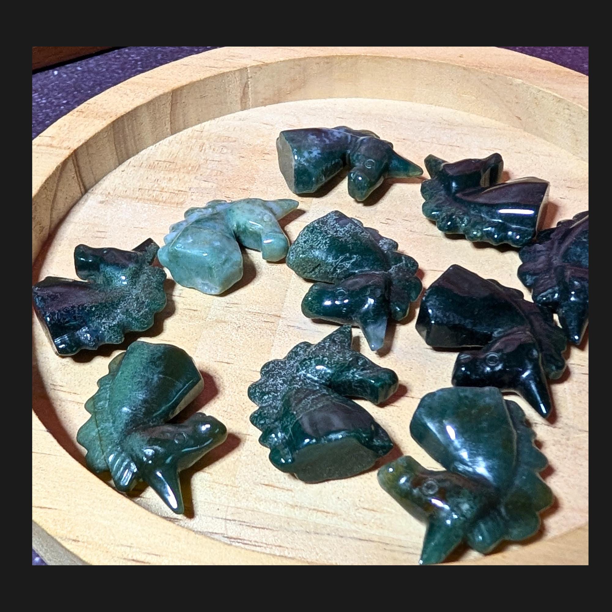 Moss Agate Mini Unicorn Carving | Growth & Abundance Crystal | Nature Energy Stone | Mini Crystal Unicorn | Intuitively Chosen