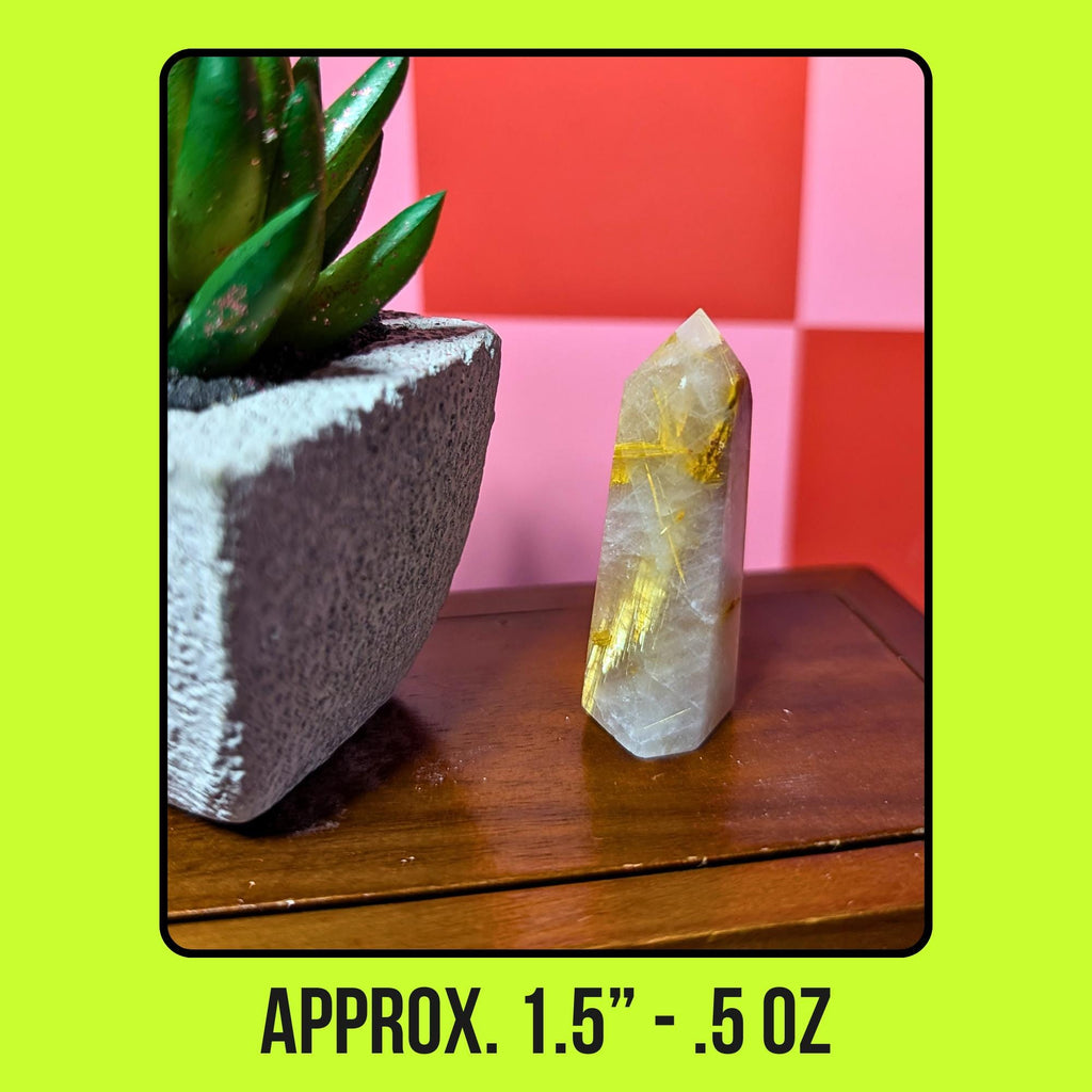 Rutilated Quartz Tower | Manifestation & Energy Amplifier Crystal | Clarity and Spiritual Growth Stone | Quartz Point | Intuitively Chosen