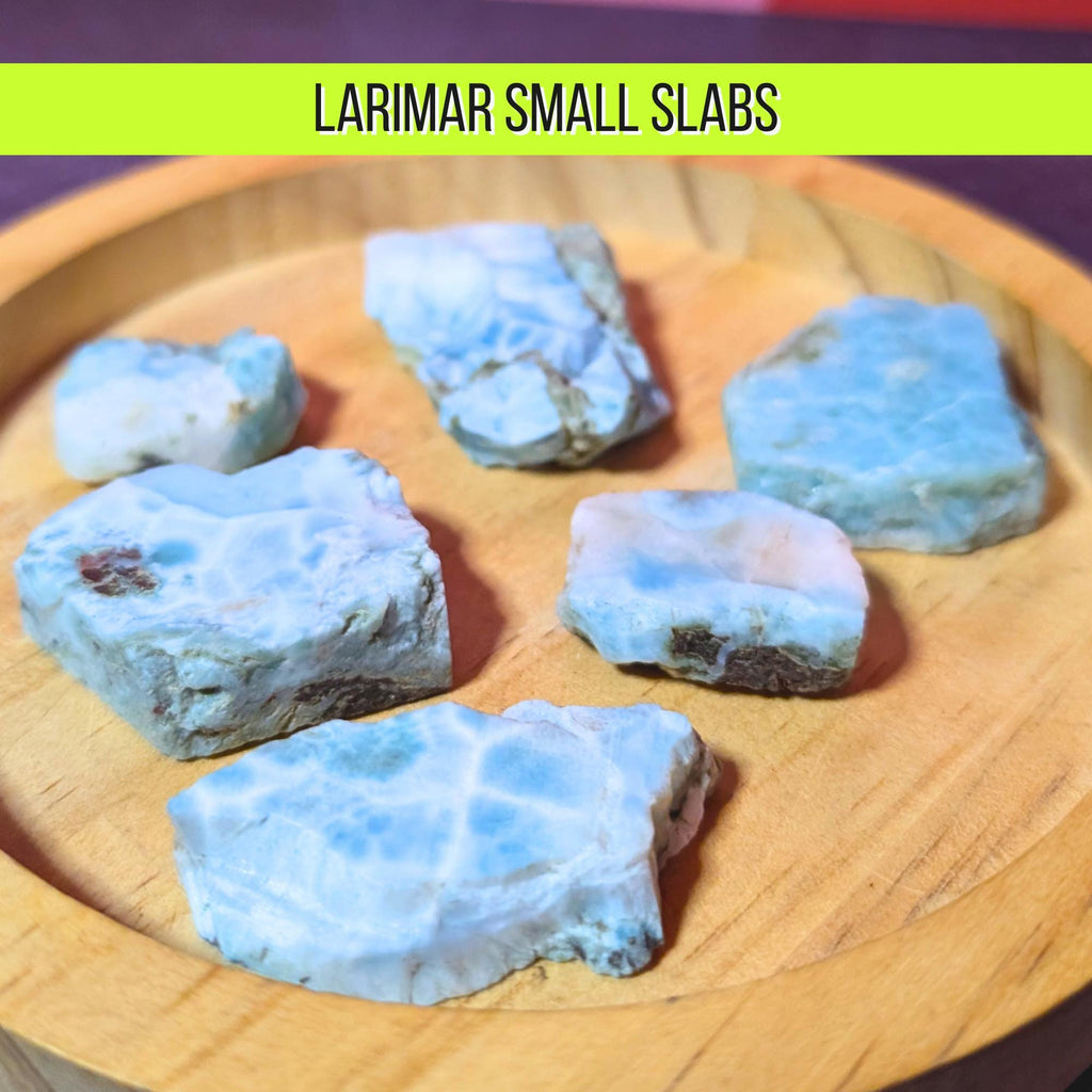 Larimar Raw Mini Slab | Calming & Communication Crystal | Ocean Energy Stone | Rare Blue Crystal | Intuitively Chosen