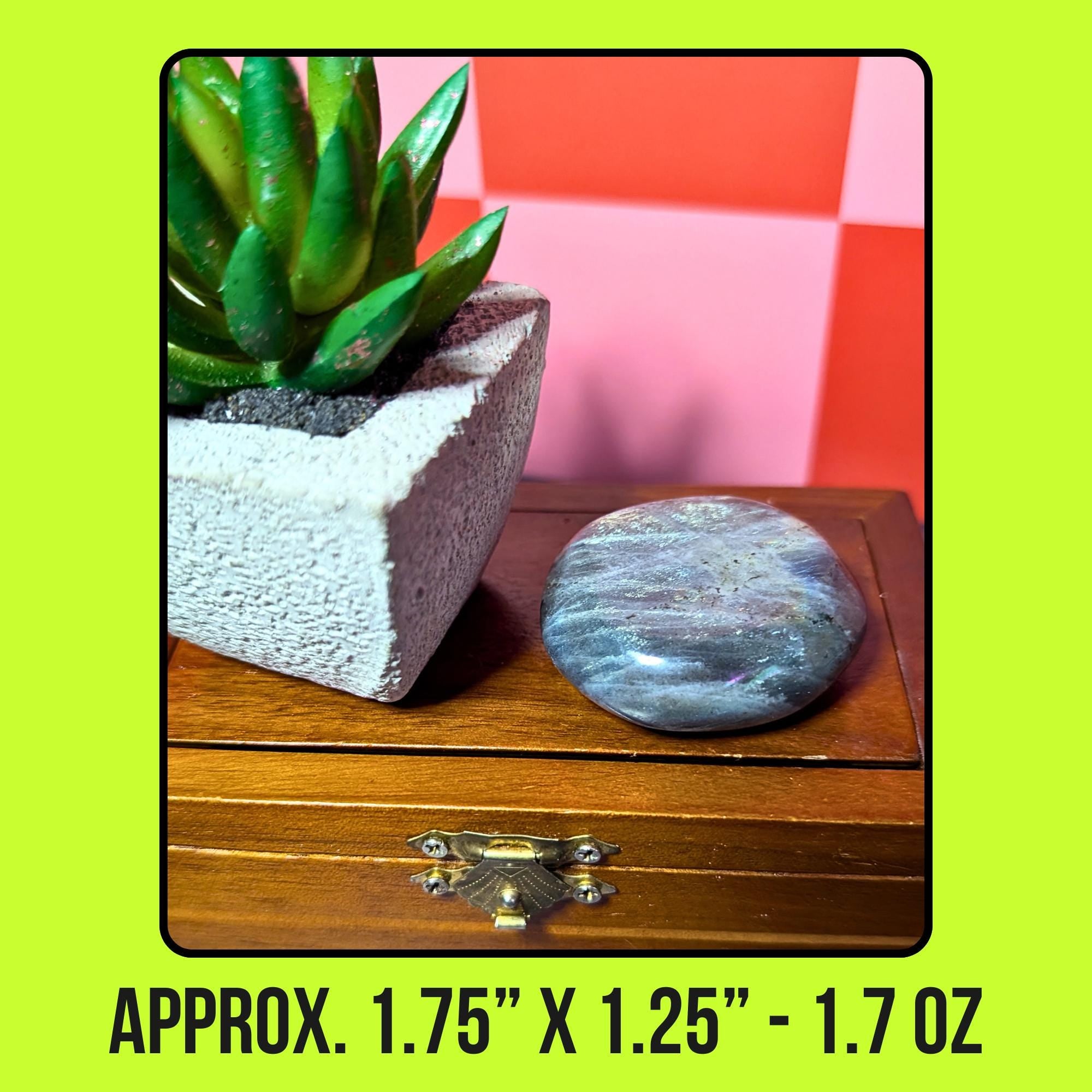 Labradorite Palm Stone | Flash Protection & Intuition Crystal | Spiritual Awakening Stone | Pocket Palm Crystal | Intuitively Chosen