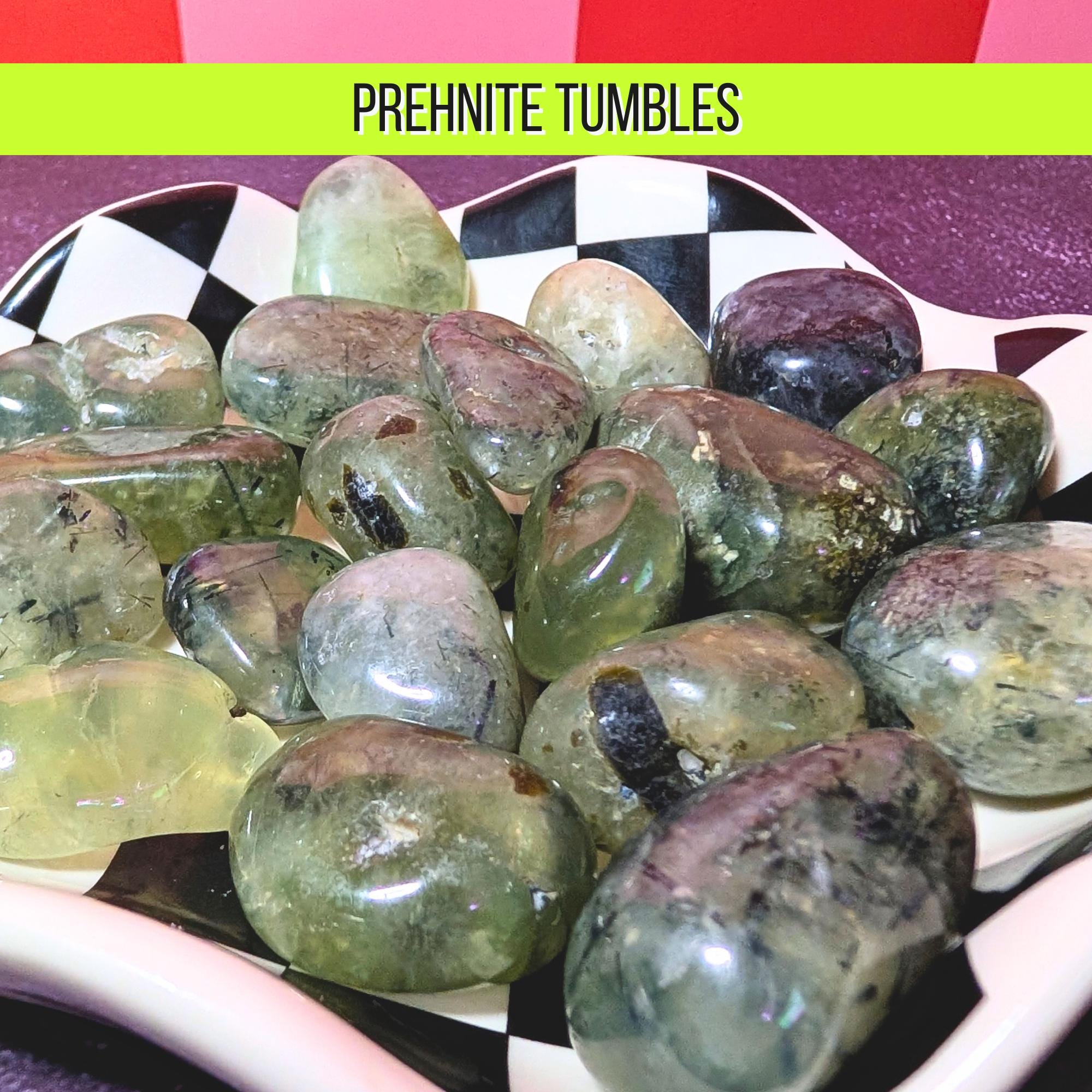 Prehnite Tumbled Stone | Intuition & Peace Crystal | Heart Chakra Healing Stone | Calming Energy Crystal | Intuitively Chosen