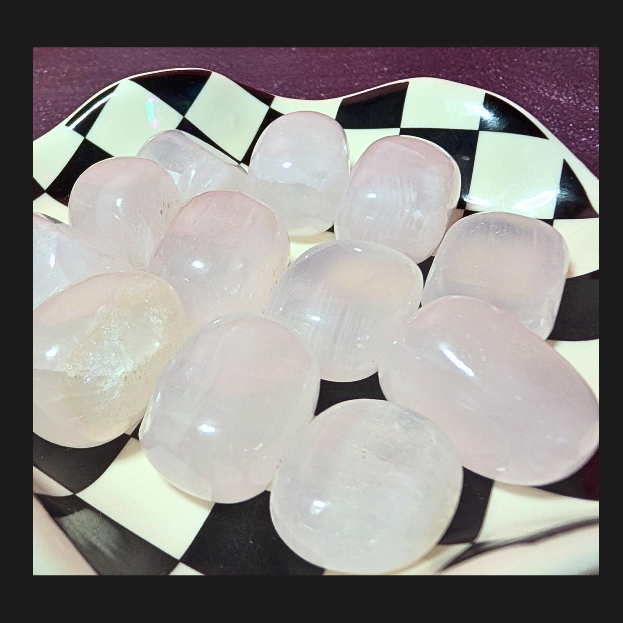 Pink Mangano Calcite Tumbled Stone | UV Reactive Crystal | Self Love & Emotional Healing Stone | Heart Chakra Crystal | Intuitively Chosen