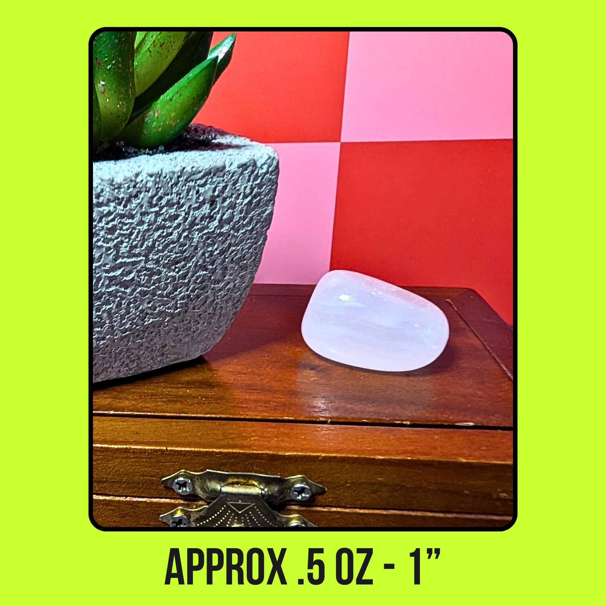 Pink Mangano Calcite Tumbled Stone | UV Reactive Crystal | Self Love & Emotional Healing Stone | Heart Chakra Crystal | Intuitively Chosen