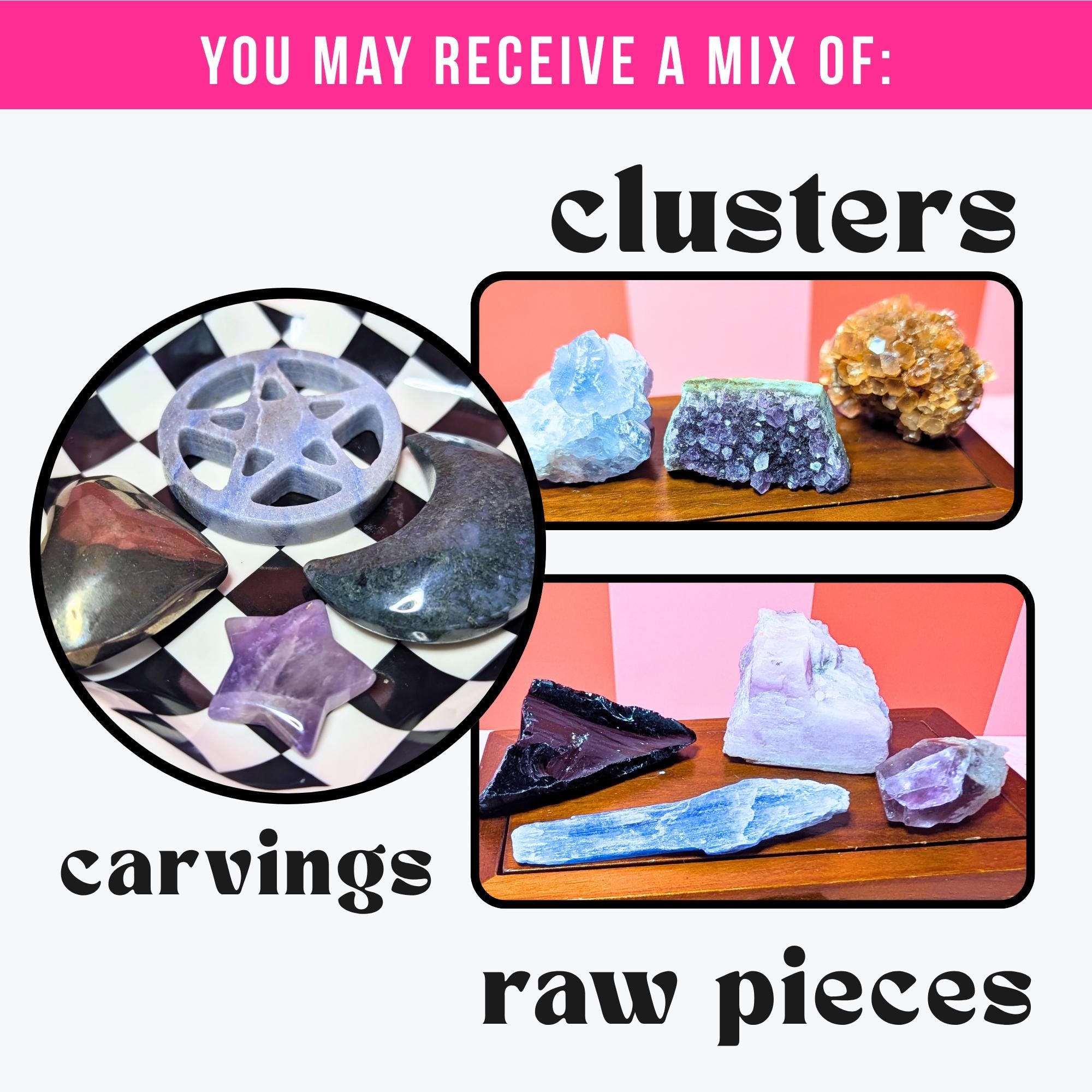 Mystery Crystal Bundle | Intuitively Chosen Crystals | Healing Crystal Box Gift | Spiritual Gift | Tiered Surprise Box