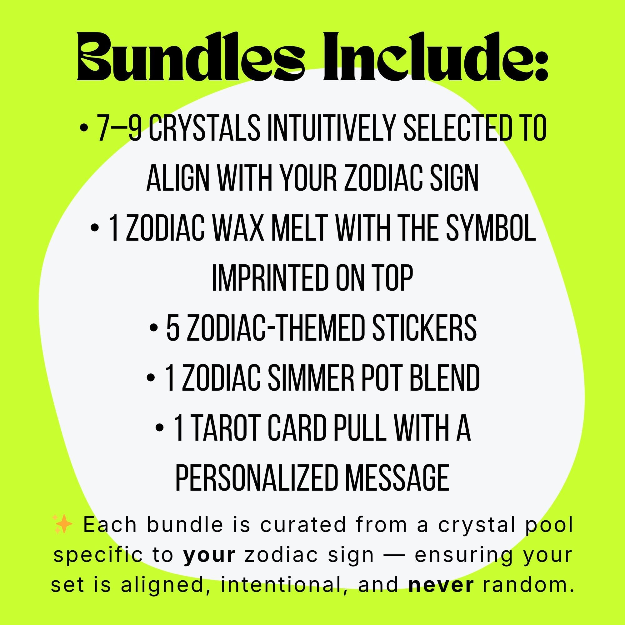Zodiac Crystal Mystery Box | Astrology Gift Set | Tarot Reading, Wax Melt, Simmer Pot | Spiritual Gift for Her