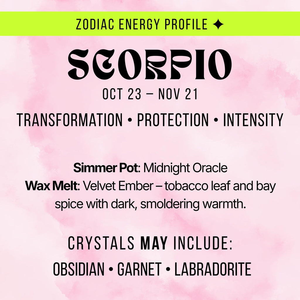 Zodiac Crystal Mystery Box | Astrology Gift Set | Tarot Reading, Wax Melt, Simmer Pot | Spiritual Gift for Her