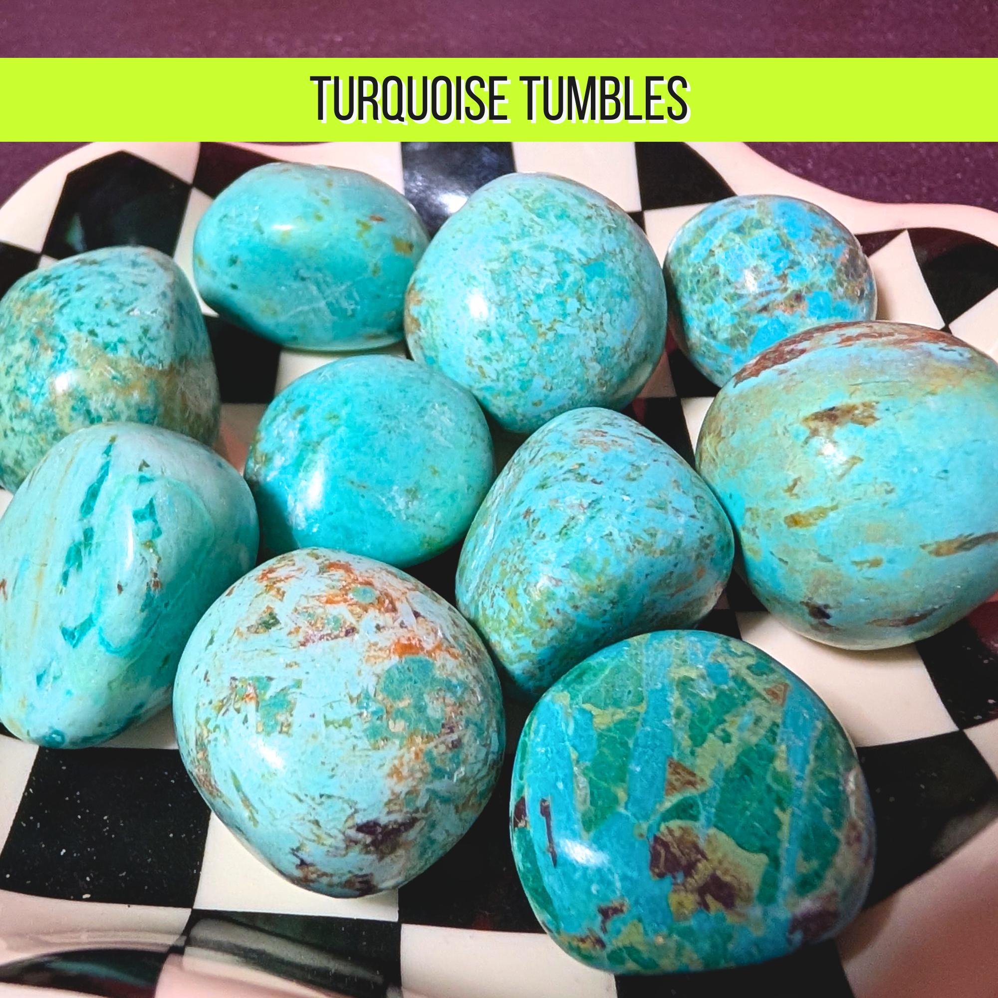 Peruvian Turquoise Tumbled Stone | Communication & Protection Crystal | Throat Chakra Stone | Pocket Healing Crystal | Intuitively Chosen