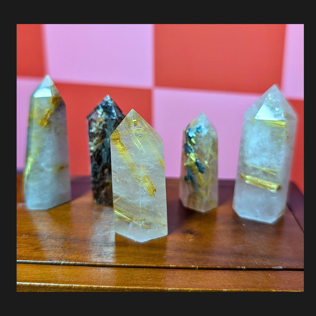 Rutilated Quartz Tower | Manifestation & Energy Amplifier Crystal | Clarity and Spiritual Growth Stone | Quartz Point | Intuitively Chosen