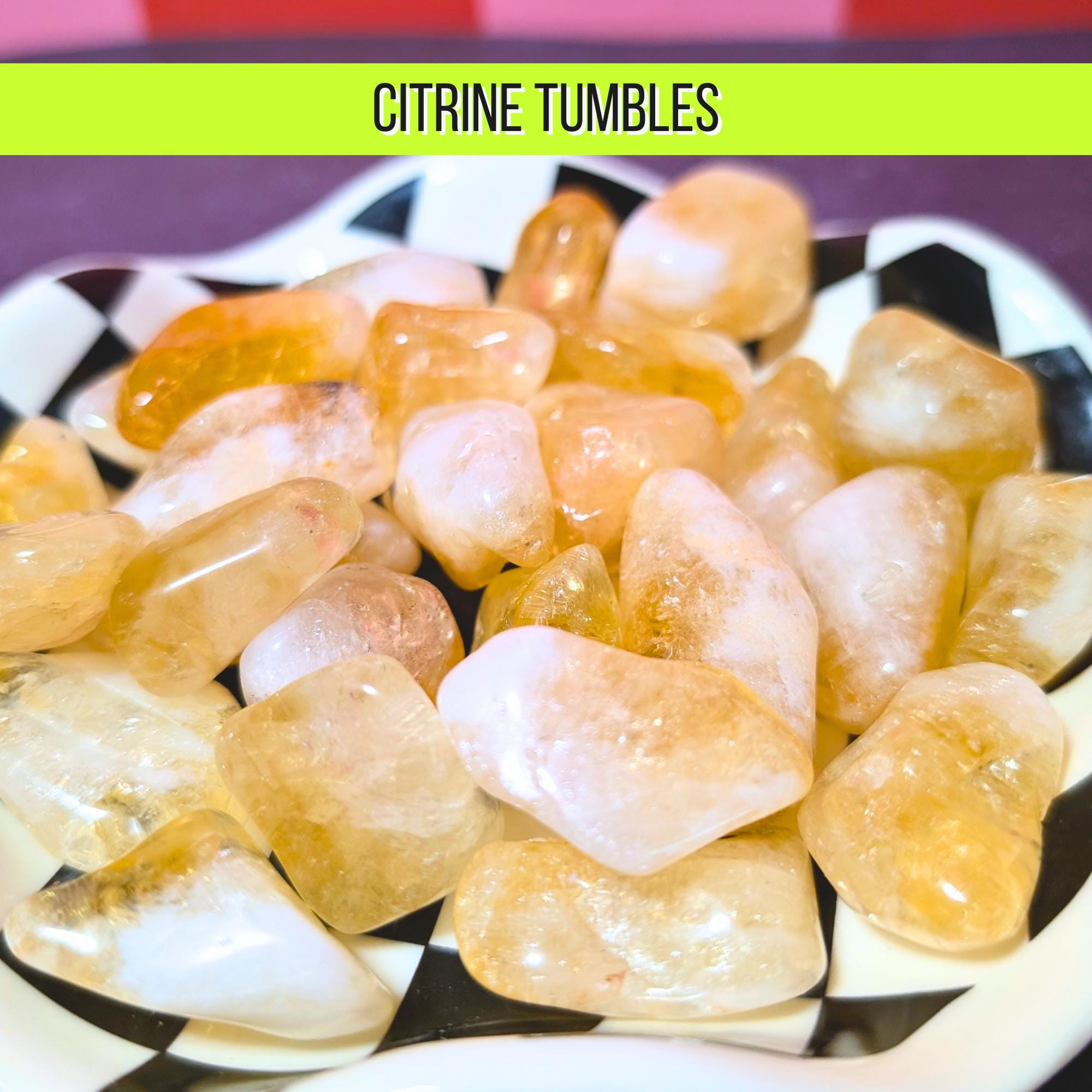 Citrine Tumbled Stone | Abundance & Manifestation Crystal | Money and Success Stone | Positive Energy Crystal | Intuitively Chosen