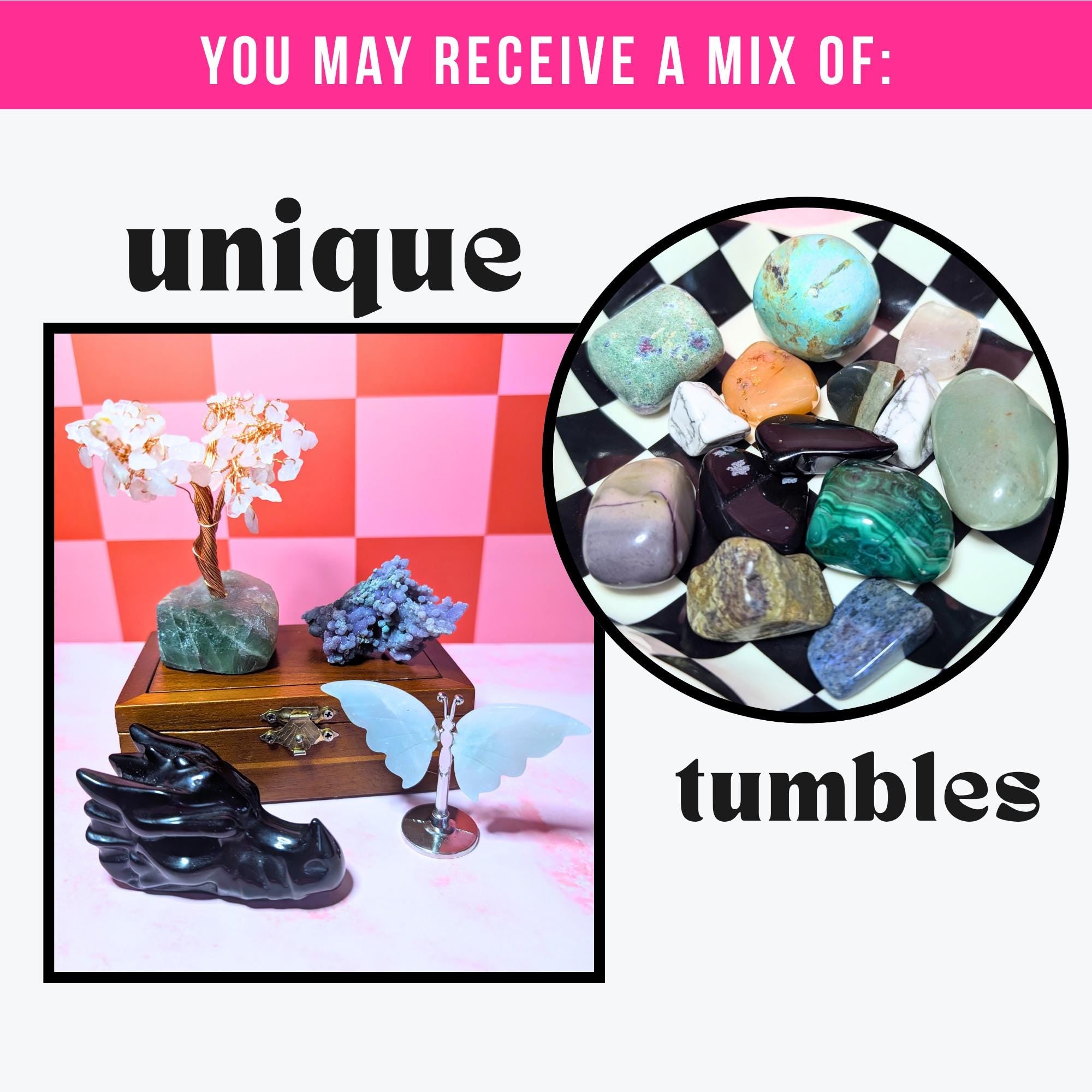 Mystery Crystal Bundle | Intuitively Chosen Crystals | Healing Crystal Box Gift | Spiritual Gift | Tiered Surprise Box