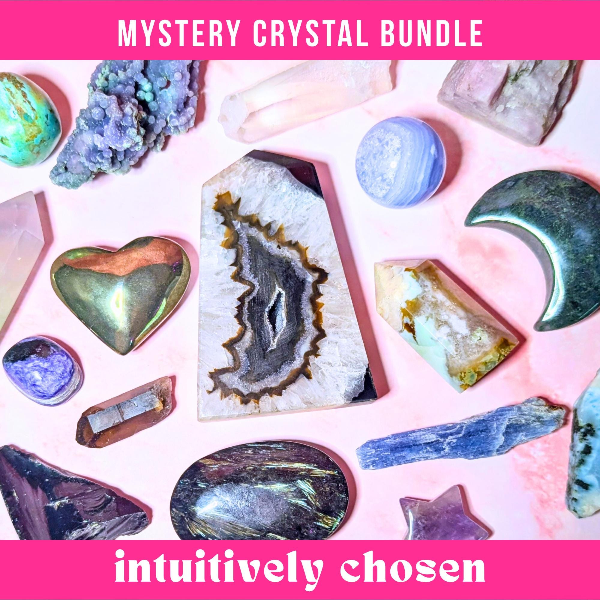 Mystery Crystal Bundle | Intuitively Chosen Crystals | Healing Crystal Box Gift | Spiritual Gift | Tiered Surprise Box