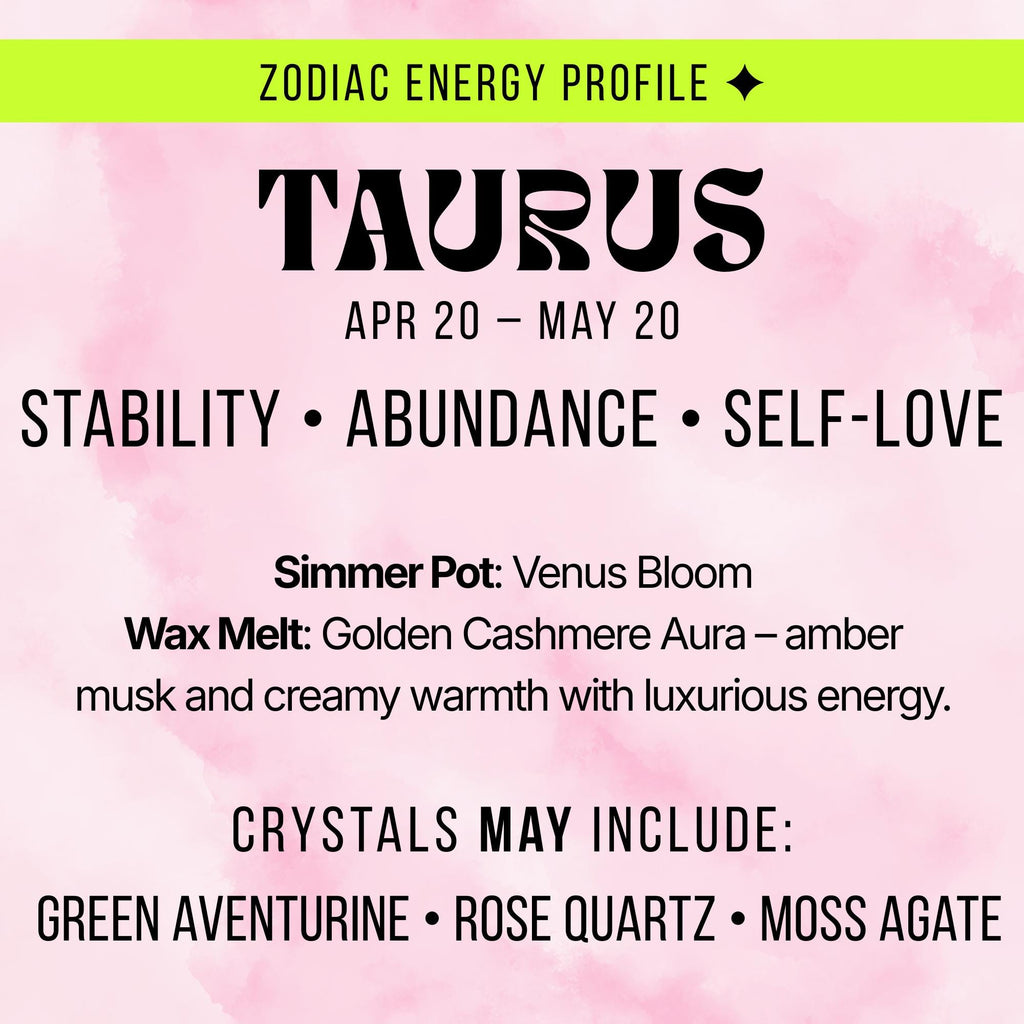 Zodiac Crystal Mystery Box | Astrology Gift Set | Tarot Reading, Wax Melt, Simmer Pot | Spiritual Gift for Her