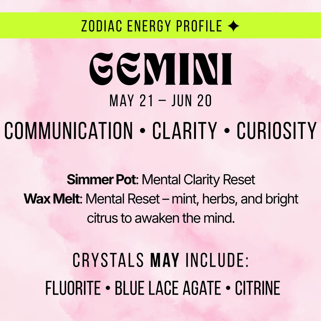 Zodiac Crystal Mystery Box | Astrology Gift Set | Tarot Reading, Wax Melt, Simmer Pot | Spiritual Gift for Her