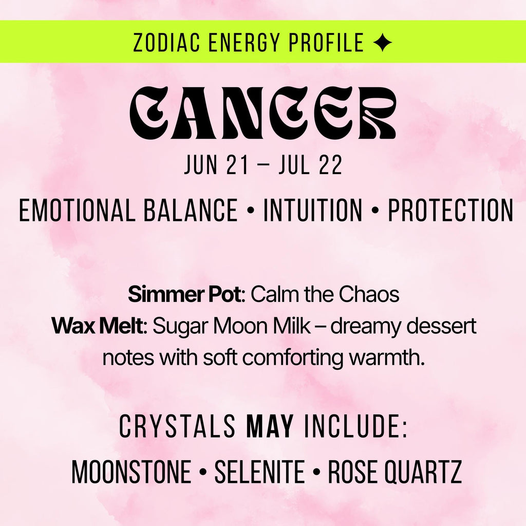 Zodiac Crystal Mystery Box | Astrology Gift Set | Tarot Reading, Wax Melt, Simmer Pot | Spiritual Gift for Her