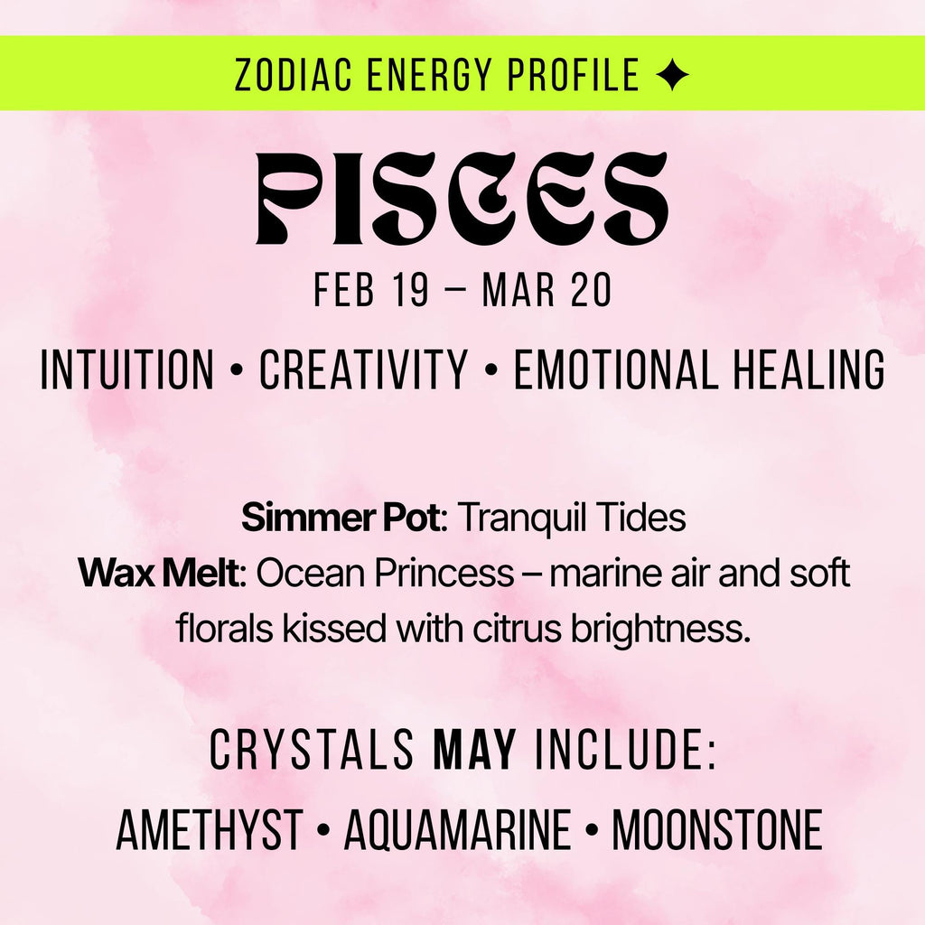 Zodiac Crystal Mystery Box | Astrology Gift Set | Tarot Reading, Wax Melt, Simmer Pot | Spiritual Gift for Her