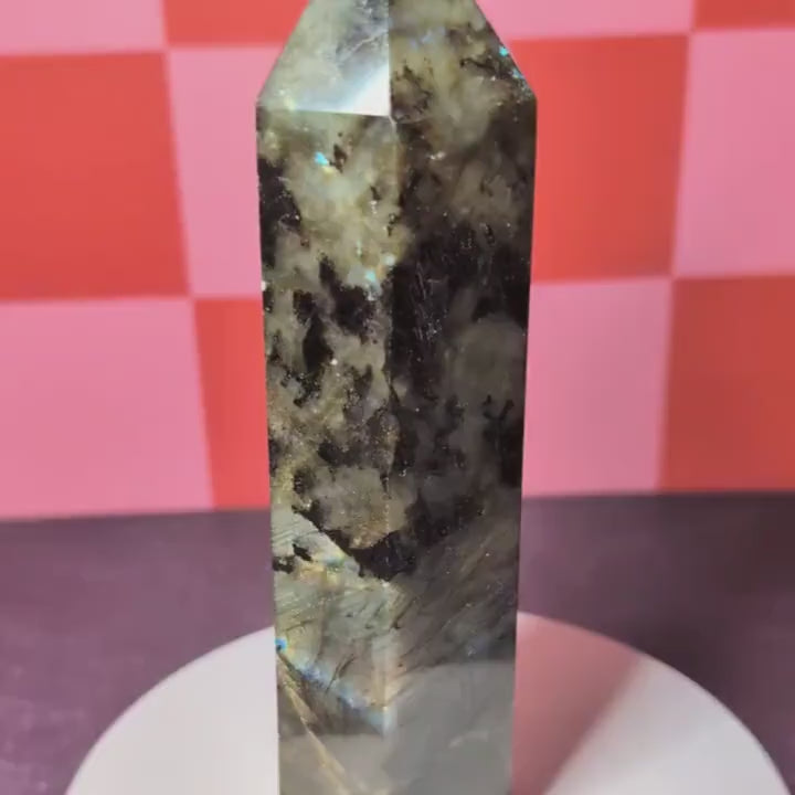 Large Labradorite Tower | Polished Crystal Point • Protection • Intuition | Choose Your Piece