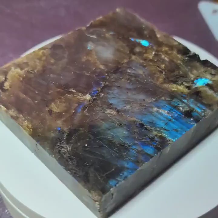 Labradorite Slab | Polished Crystal Display • Protection • Intuition | Choose Your Piece