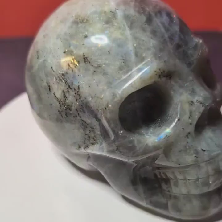 Labradorite Skull | Mystical Protection Crystal • Intuition • Transformation | One of a Kind Carving
