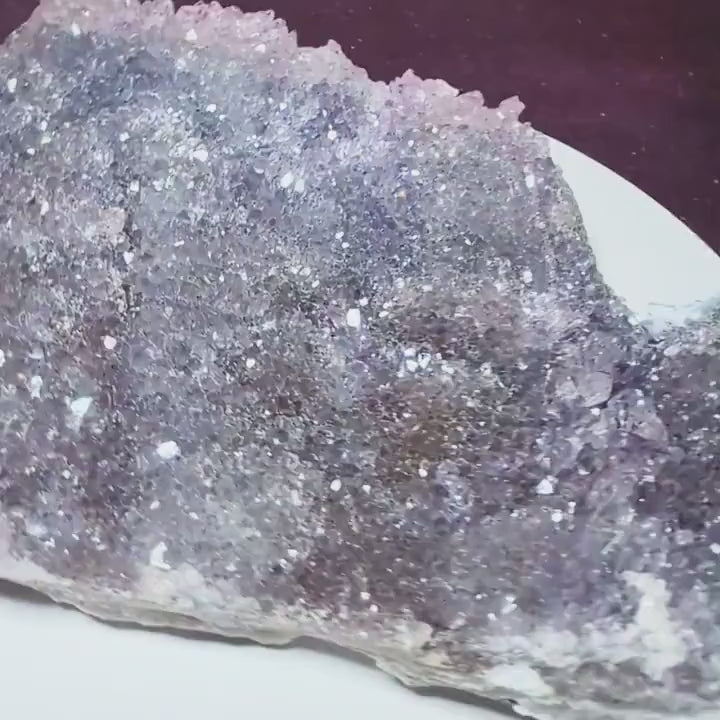 Druzy Amethyst Specimen Slab | Natural Crystal Display • Calm • Protection | One of a Kind