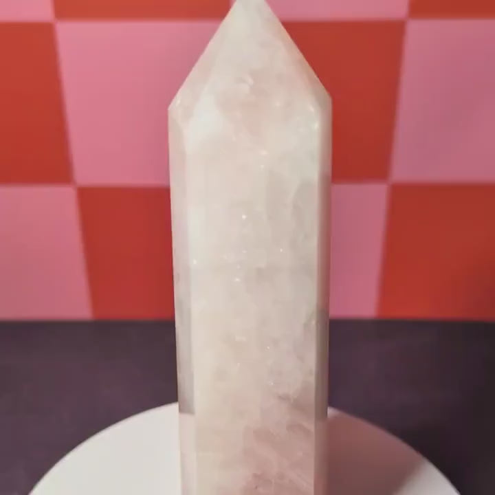 Large Rose Quartz Tower | Self Love Crystal • Emotional Healing • Heart Chakra Stone
