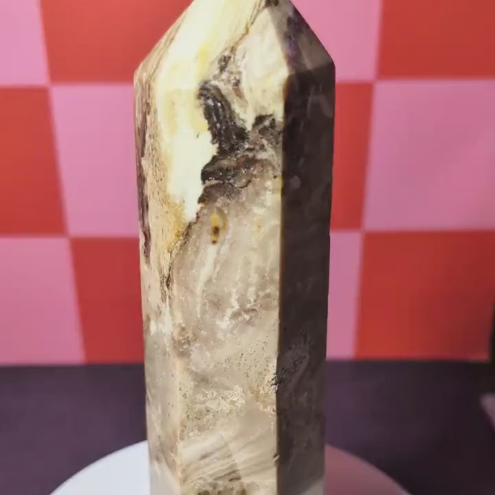 Large Chocolate Calcite Tower | Grounding Crystal Point • Emotional Balance • Stability Stone